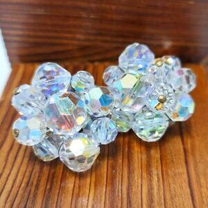 Vintage Laguna Aurora Borealis Clip Earrings #2022